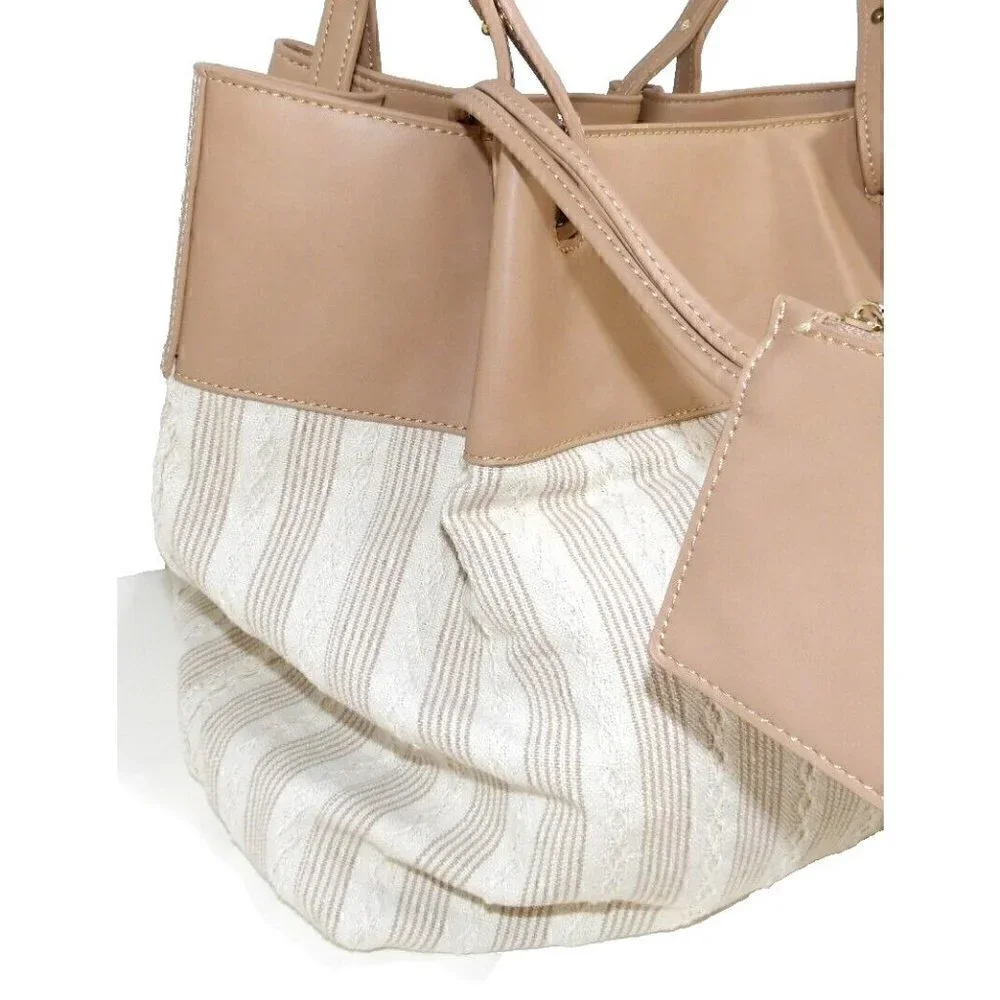 URBAN EXPRESSIONS brown & beige tote, handbag, purse man made materials, NEW